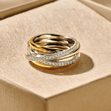Zirconia Bicolor Crossover Ring - M model