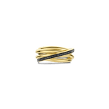 Black Zirconia Crossover Ring - M model