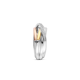 Tricolor Zirconia Crossover Ring - M model