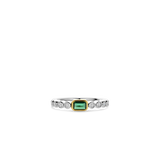 Baguette Tennis Ring Emerald Green