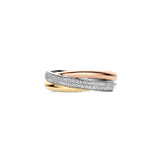 Tricolor Zirconia Crossover Ring - S model