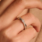 Zirconia Crossover Ring with stone
