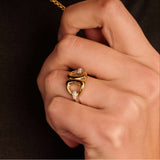 Connected Triangle Vintage Zirconia Ring