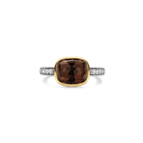 Smokey Brown Zirconia Cushion Ring