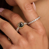 Grey Zirconia Cushion Ring