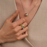 Bold Zirconia Crossover Ring