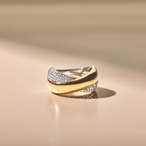 Bold Zirconia Crossover Ring