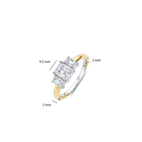 Rectangular Triple Zirconia Ring