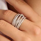 Stardust Zirconia Crossover Ring - L model