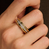 Triple Open Band Zirconia Ring Gold Vermeil