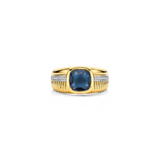Blue Cushion Structure Ring