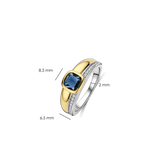 Blue Cushion Zirconia Ring