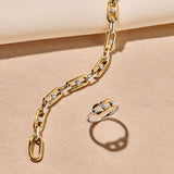 Open Chain Ring with Round Zirconia
