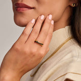 Black Zirconia Crossover Ring - XS model