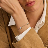 Bicolor Zirconia Cross Bracelet