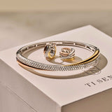Tricolor Zirconia Bangle