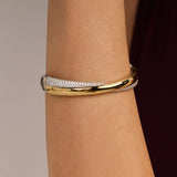Bold Zirconia Crossover Bangle