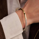 Contrast Zirconia Bangle