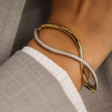 Organic Open Zirconia Bangle