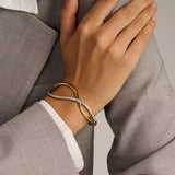 Organic Open Zirconia Bangle
