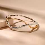 Organic Open Zirconia Bangle