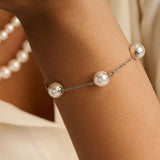 Pearl Charm Bracelet Silver