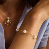 Pearl Charm Bracelet Gold Vermeil