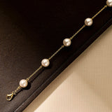 Pearl Charm Bracelet Gold Vermeil