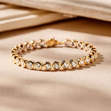 Round Zirconia Bracelet Gold Vermeil