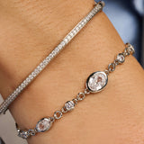 Oval Zirconia Bracelet Silver