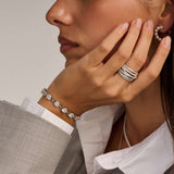 Zirconia Link Bracelet Silver