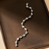 Zirconia Link Bracelet Silver