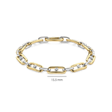 Chunky Open Link Bracelet with Round Zirconia