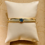 Blue Cushion Structure Bangle