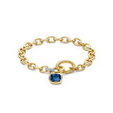Blue Cushion Chain Bracelet