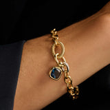 Blue Cushion Chain Bracelet