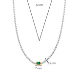 Baguette Tennis Necklace Emerald Green