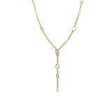 Y-shape Connected Zirconia Pearl Necklace