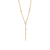 Y-shape Connected Zirconia Pearl Necklace