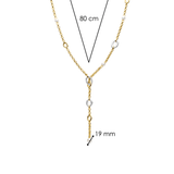 Y-shape Connected Zirconia Pearl Necklace