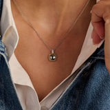 Grey Zirconia Cushion Necklace