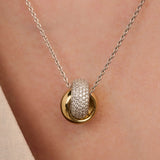 Bold Zirconia Crossover Necklace