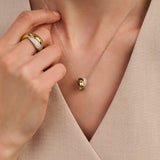 Bold Zirconia Crossover Necklace