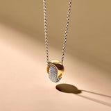 Bold Zirconia Crossover Necklace