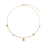 Layered Cushion Necklace Yellow