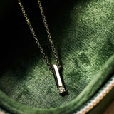 Zirconia Bar Necklace Silver