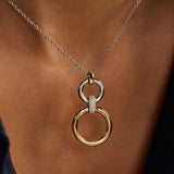Open Modern Pavé Circle Necklace