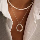 Pearl Zirconia Circle Necklace