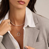 Pearl Zirconia Circle Necklace