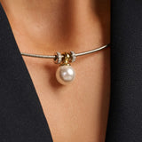 Round Silver Pearl Necklace